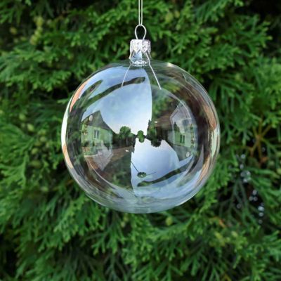 Glob de sticlă, simplu, transparent, 10 cm